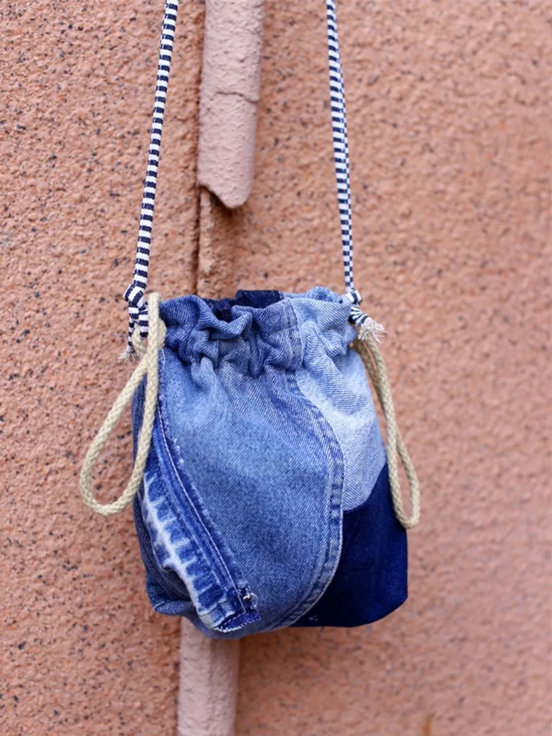 First Edition — Denim Drawstring Bag