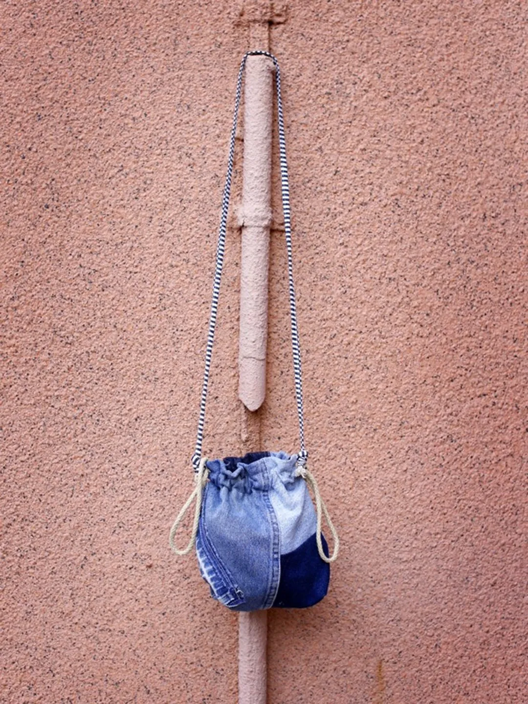 First Edition — Denim Drawstring Bag