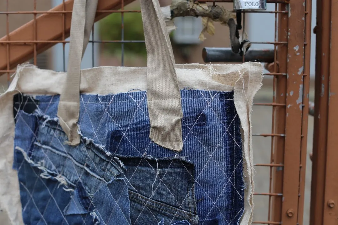 First Edition — Denim Patchwork Tote — Medium