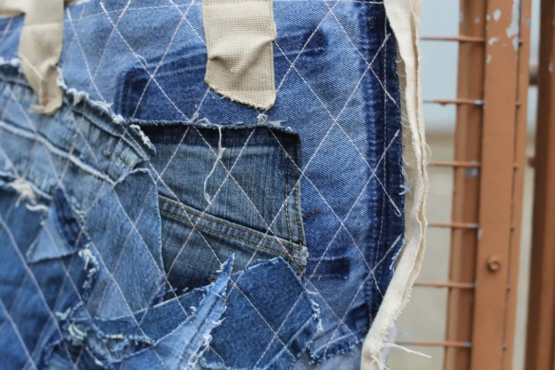 First Edition — Denim Patchwork Tote — Medium