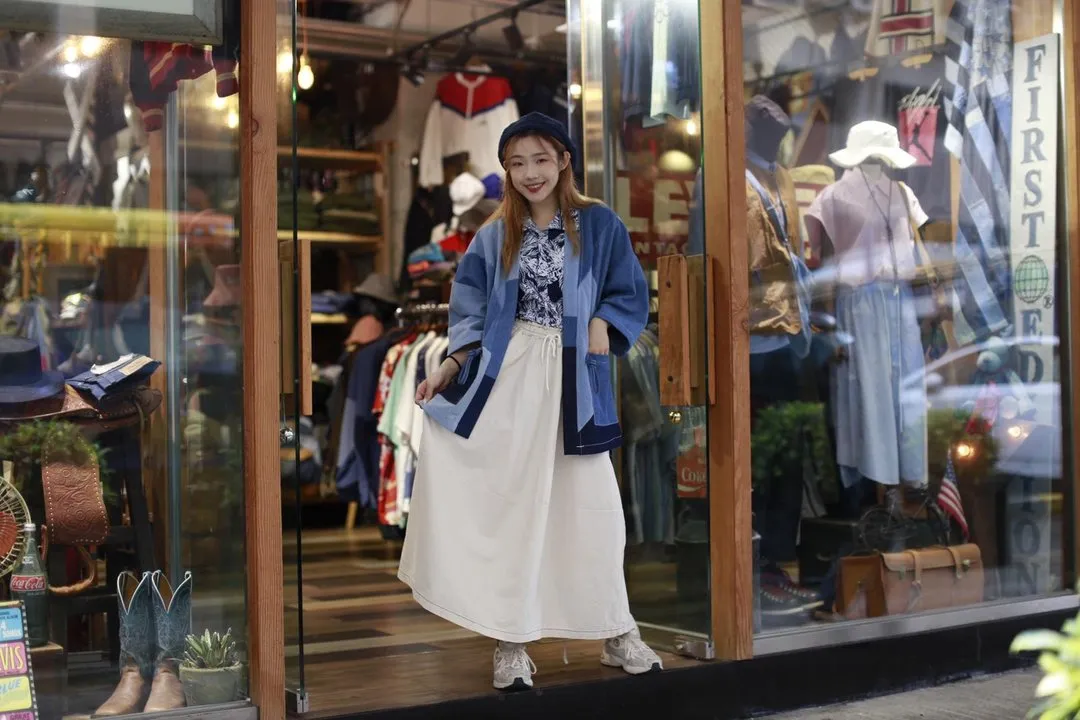 First Edition — Three-Quarter Sleeve Denim Kimono