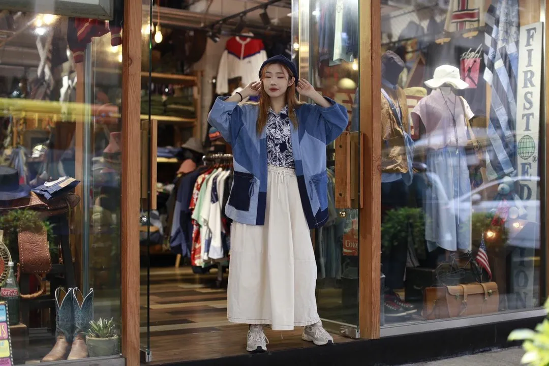 First Edition — Three-Quarter Sleeve Denim Kimono