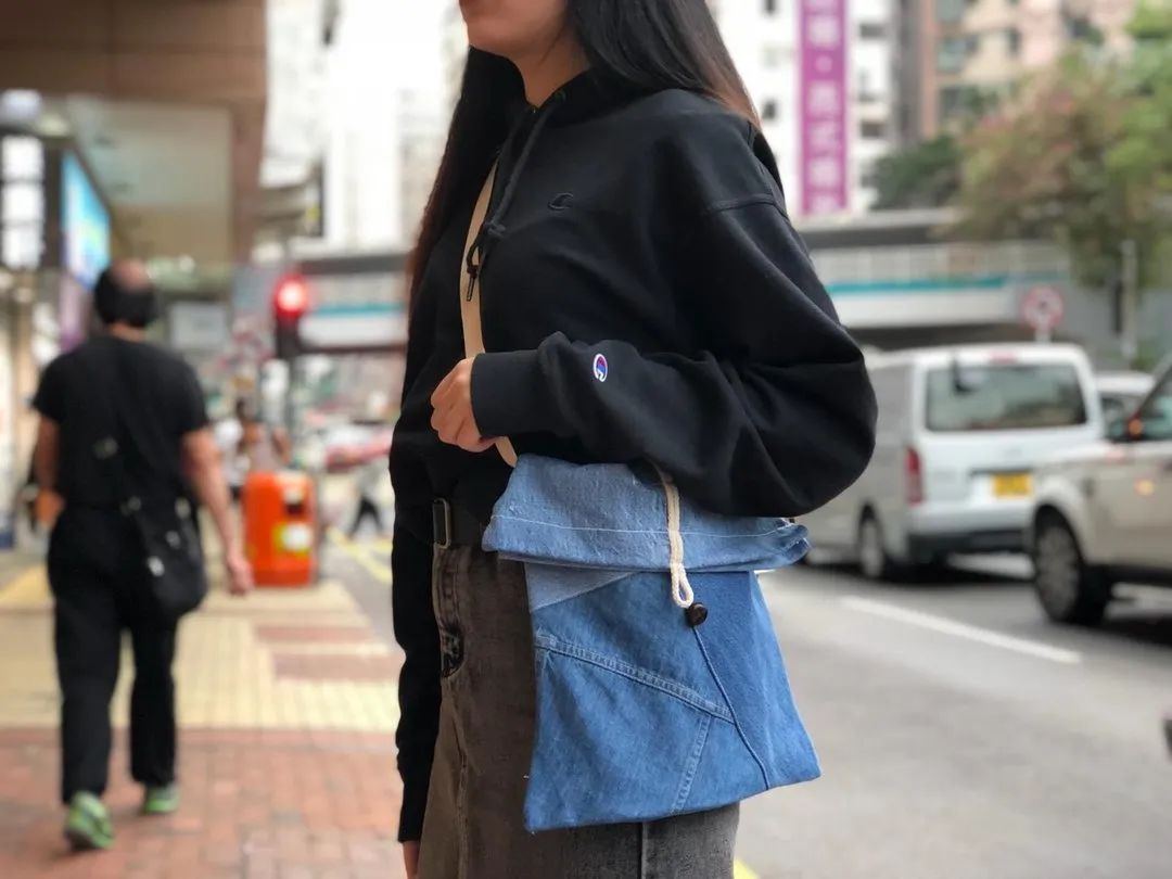 Denim Patchwork Pouch