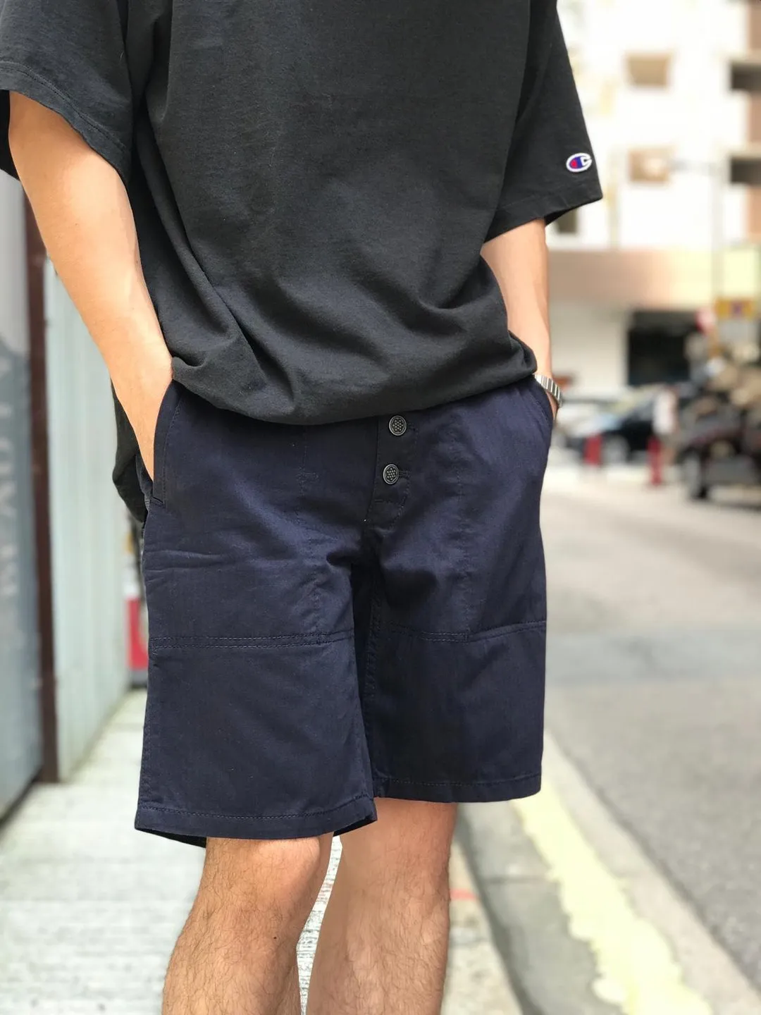 Multi-Button Army Shorts