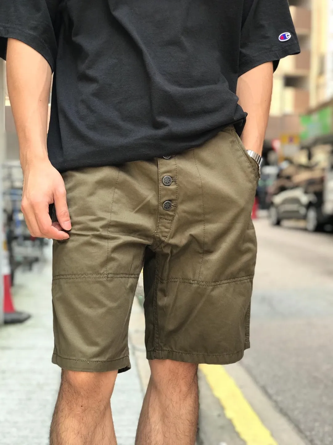 First Edition — Multi-Button Army Shorts