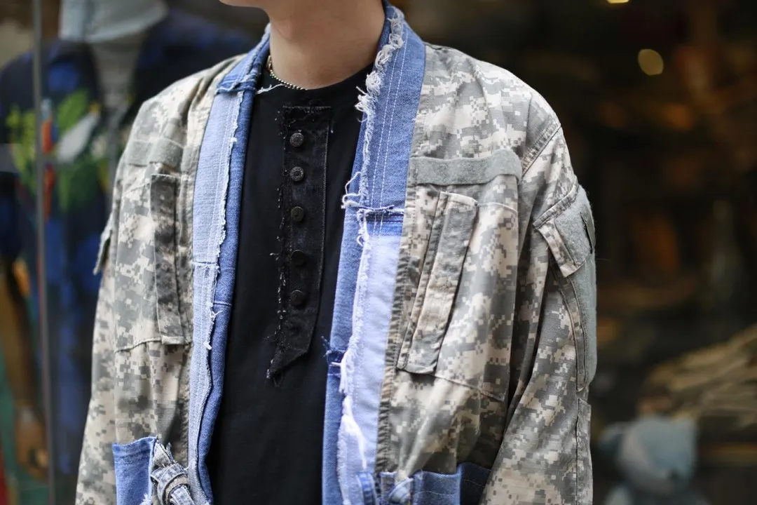 First Edition — Digital-Print Army Shirt Kimono