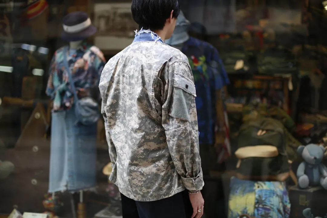 First Edition — Digital-Print Army Shirt Kimono