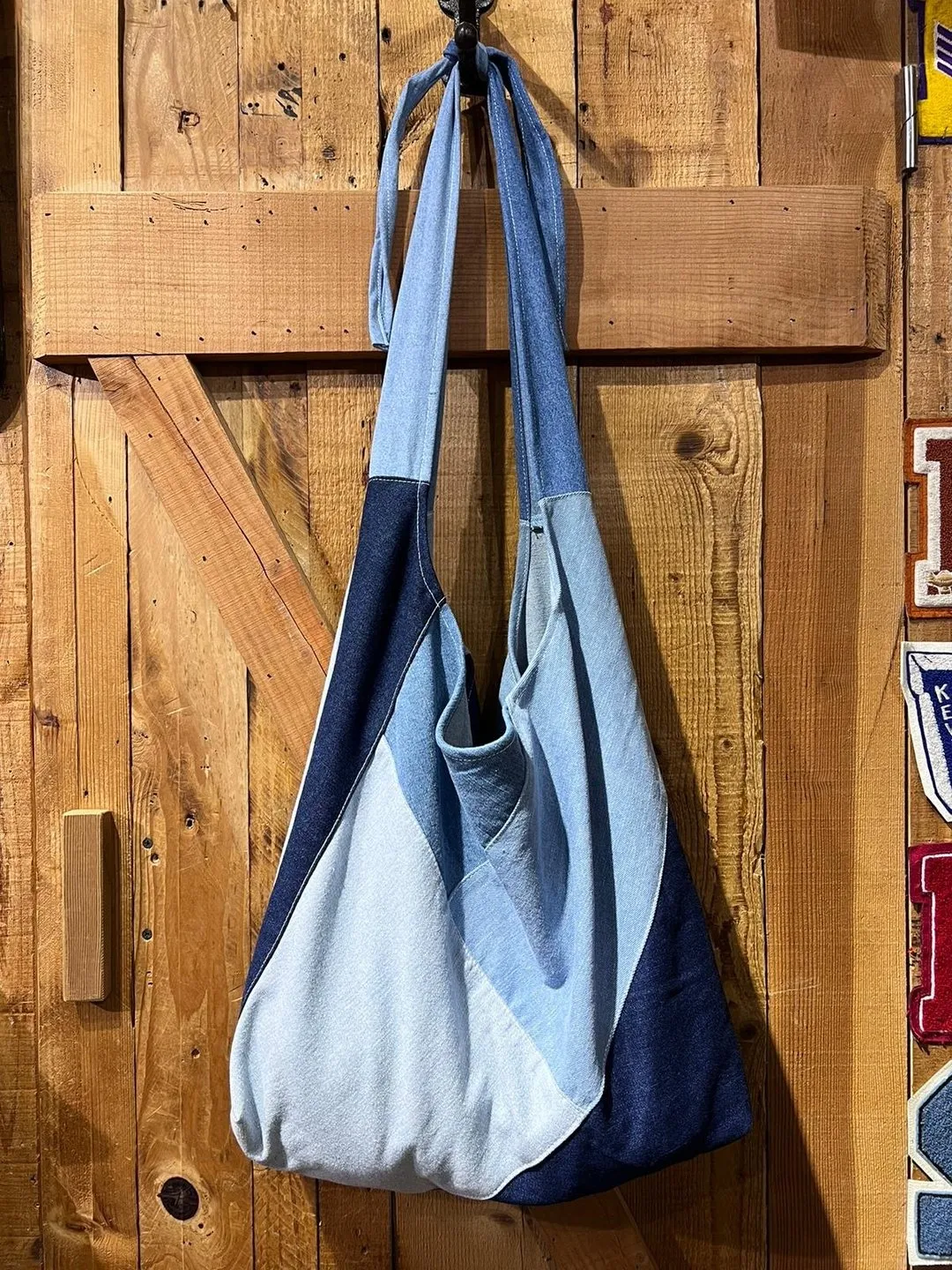 Denim Long Crossbody Tote