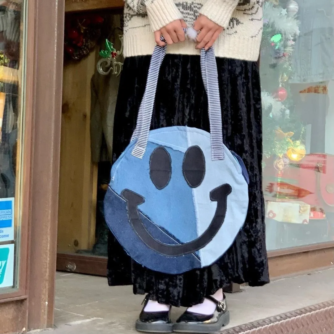 Smiley Denim Tote