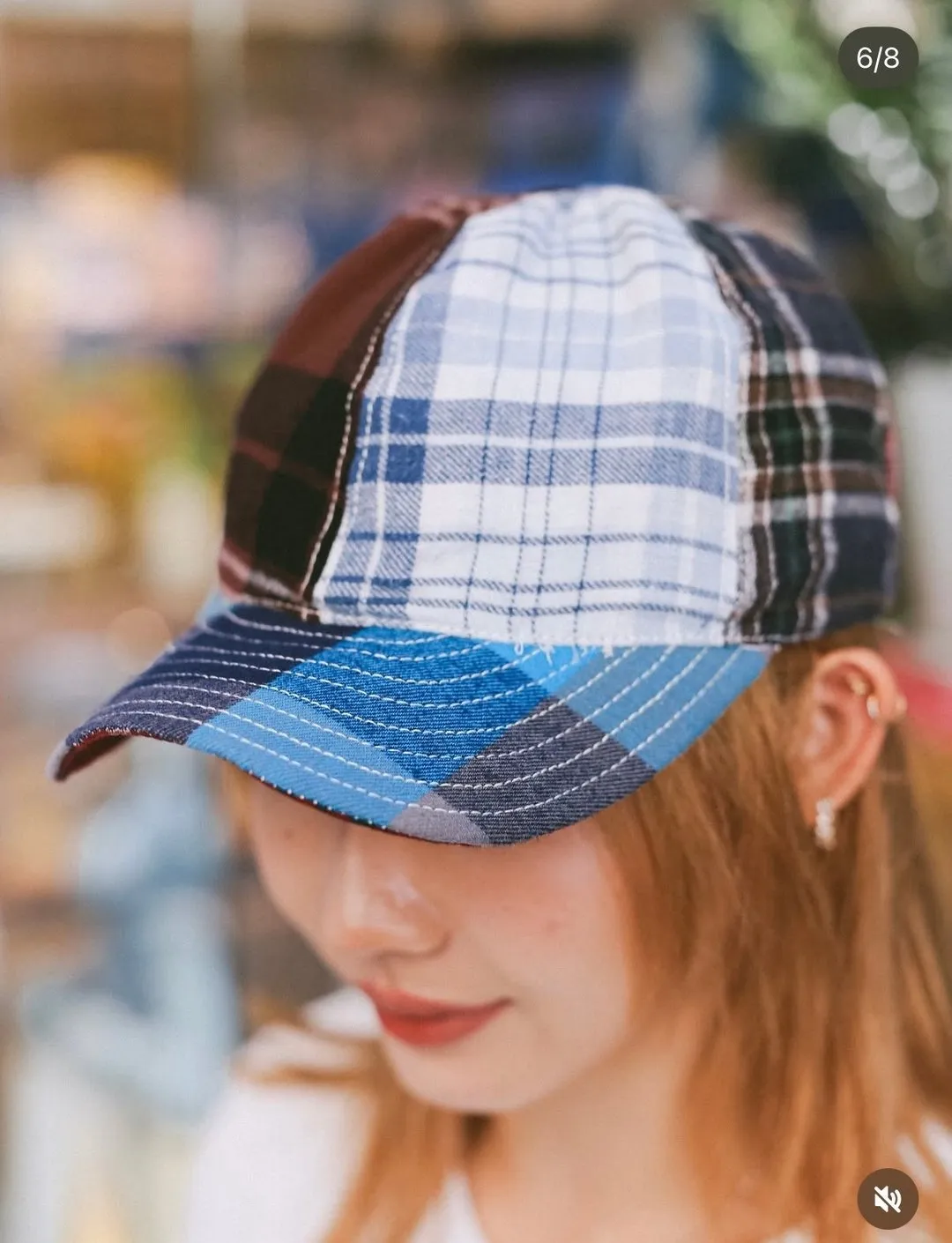Plaid Patchwork Baseball Cap