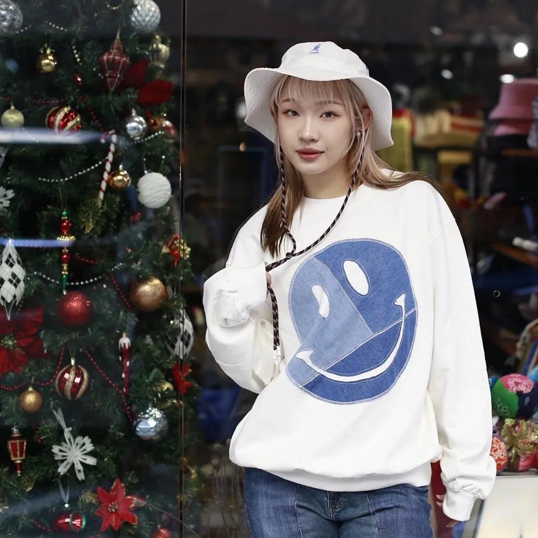 First Edition — Ha Ha Smile Patchwork Sweater