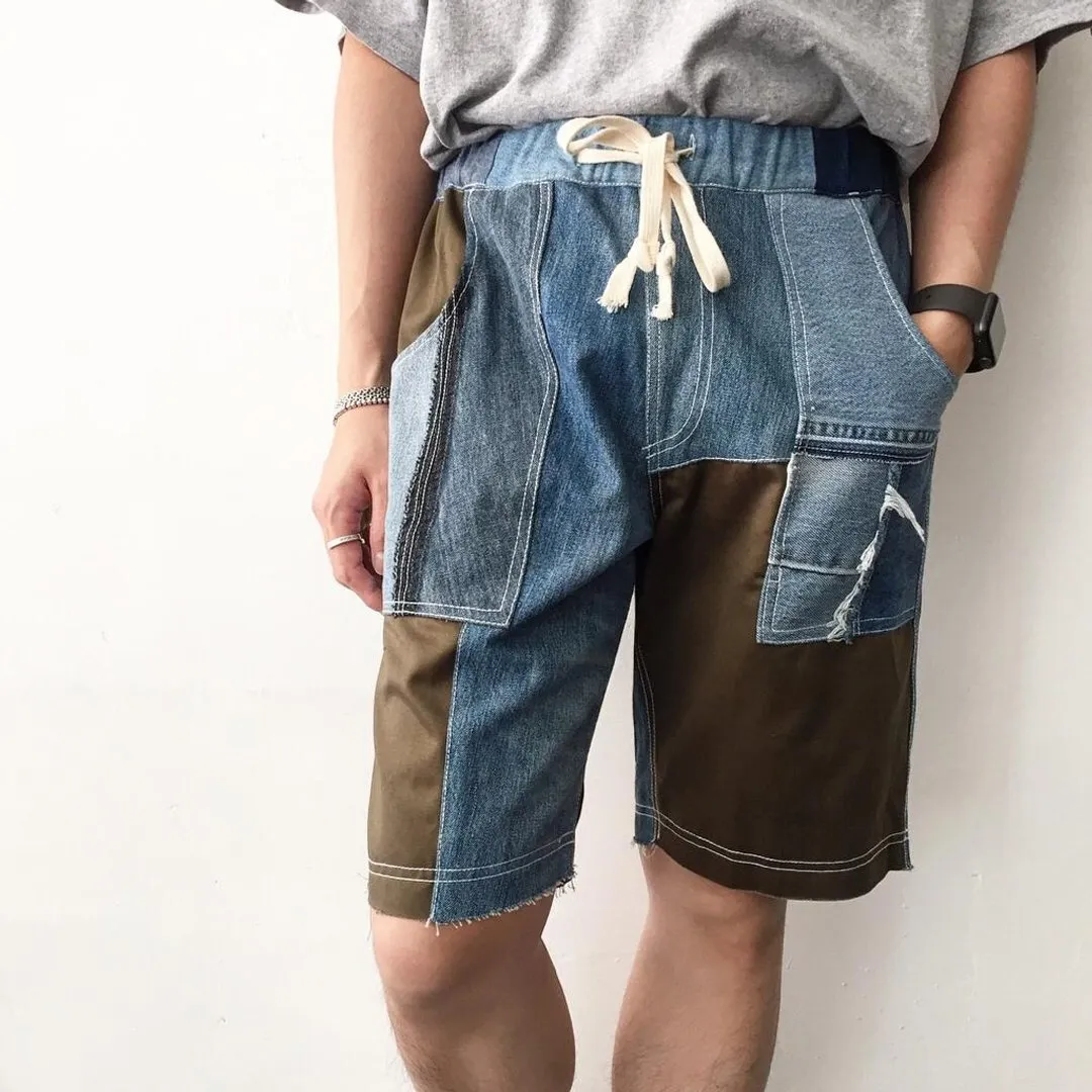 Denim Patchwork Shorts