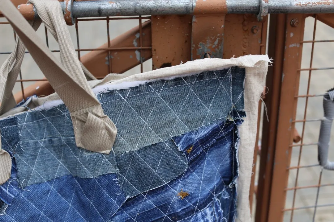 First Edition — Denim Patchwork Tote