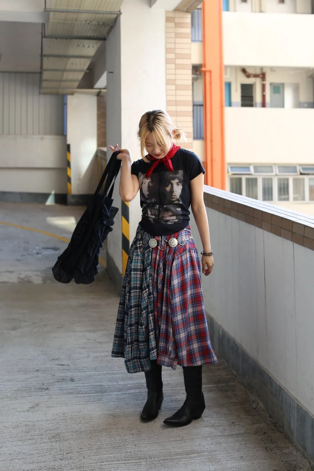 Flannel Plaid Maxi Skirt