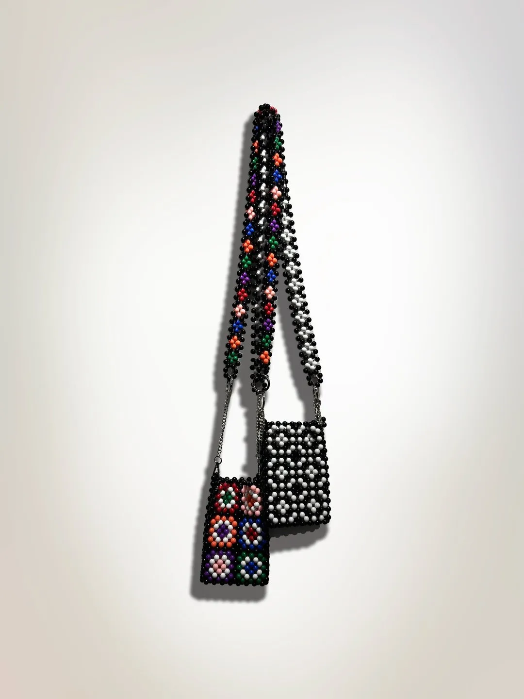 Floral Beaded Phone Bag