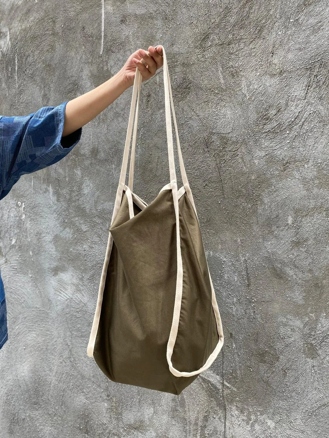 First Edition — Denim Patchwork Carry Bag