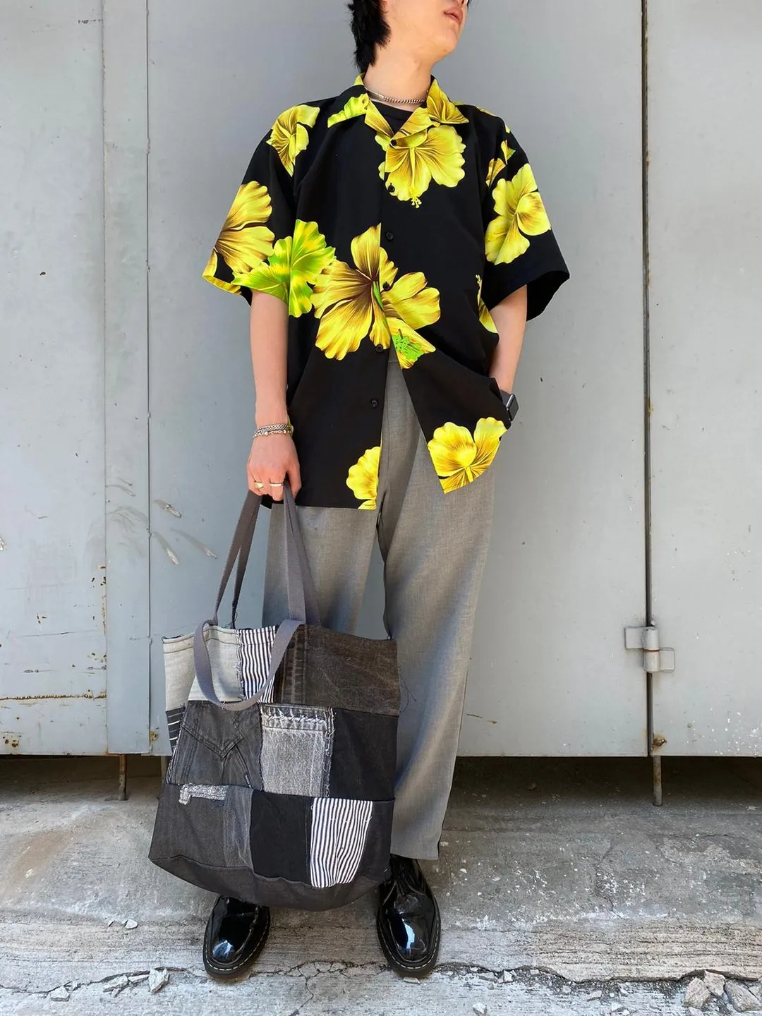 First Edition — Black Denim Patchwork Bag
