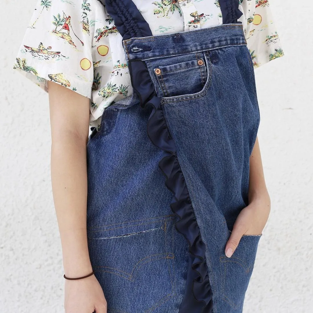 First Edition — Reworked Jeans Bib Dress