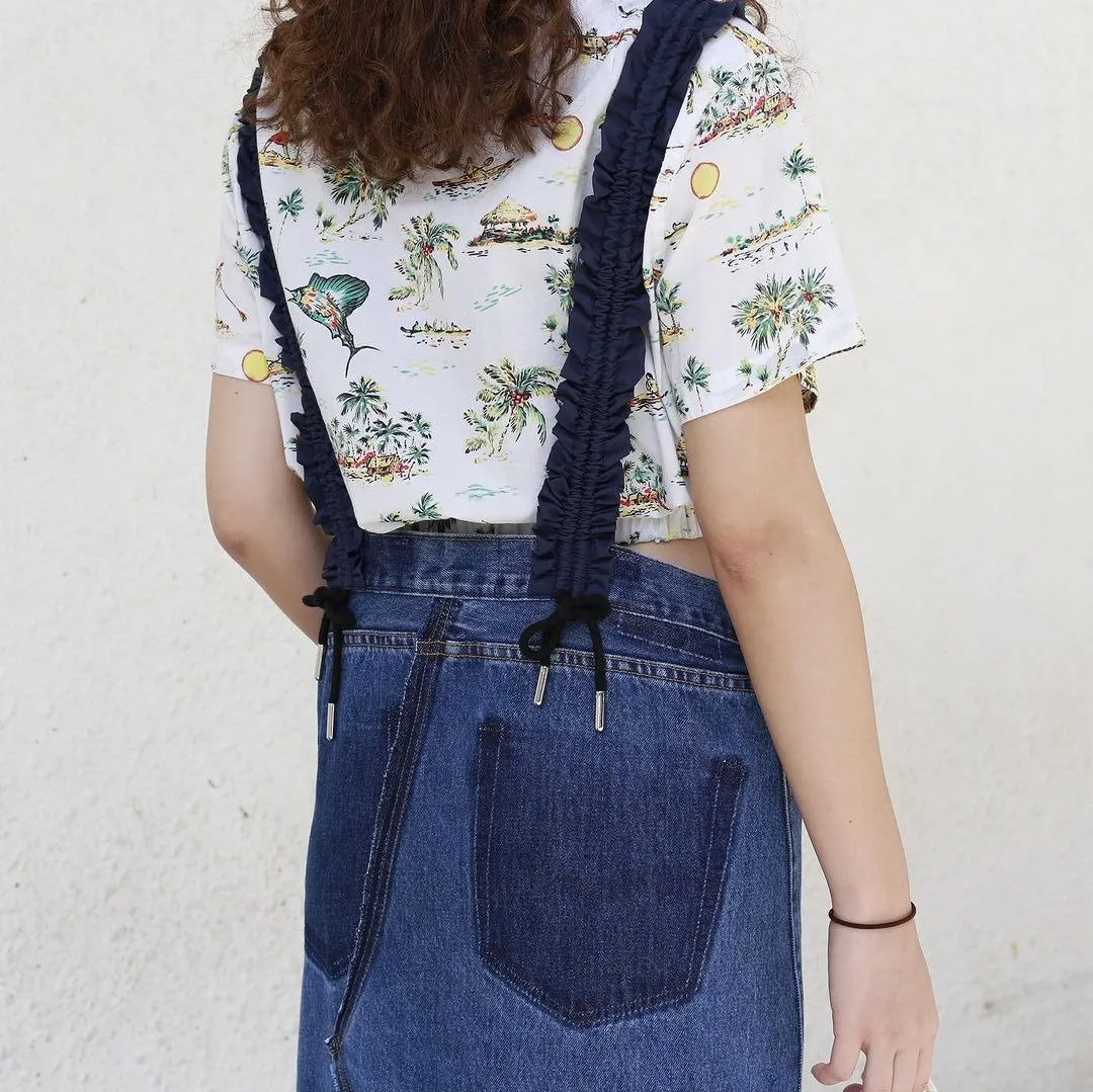 First Edition — Reworked Jeans Bib Dress